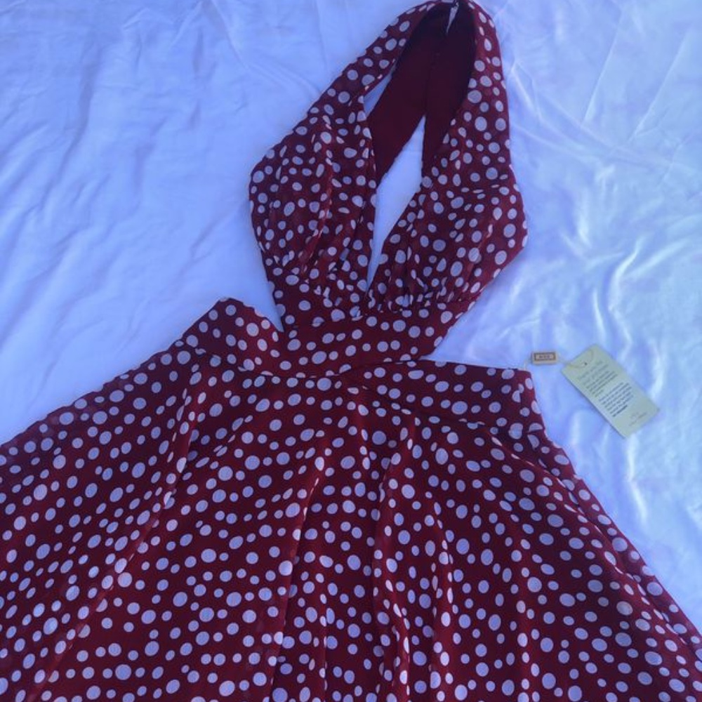 red polka dot dress